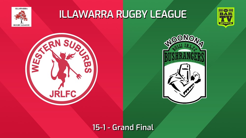 240907-video-Illawarra Rugby League Juniors Grand Final - 15-1 - Western Suburbs Devils JRL v Woonona Bushrangers Slate Image