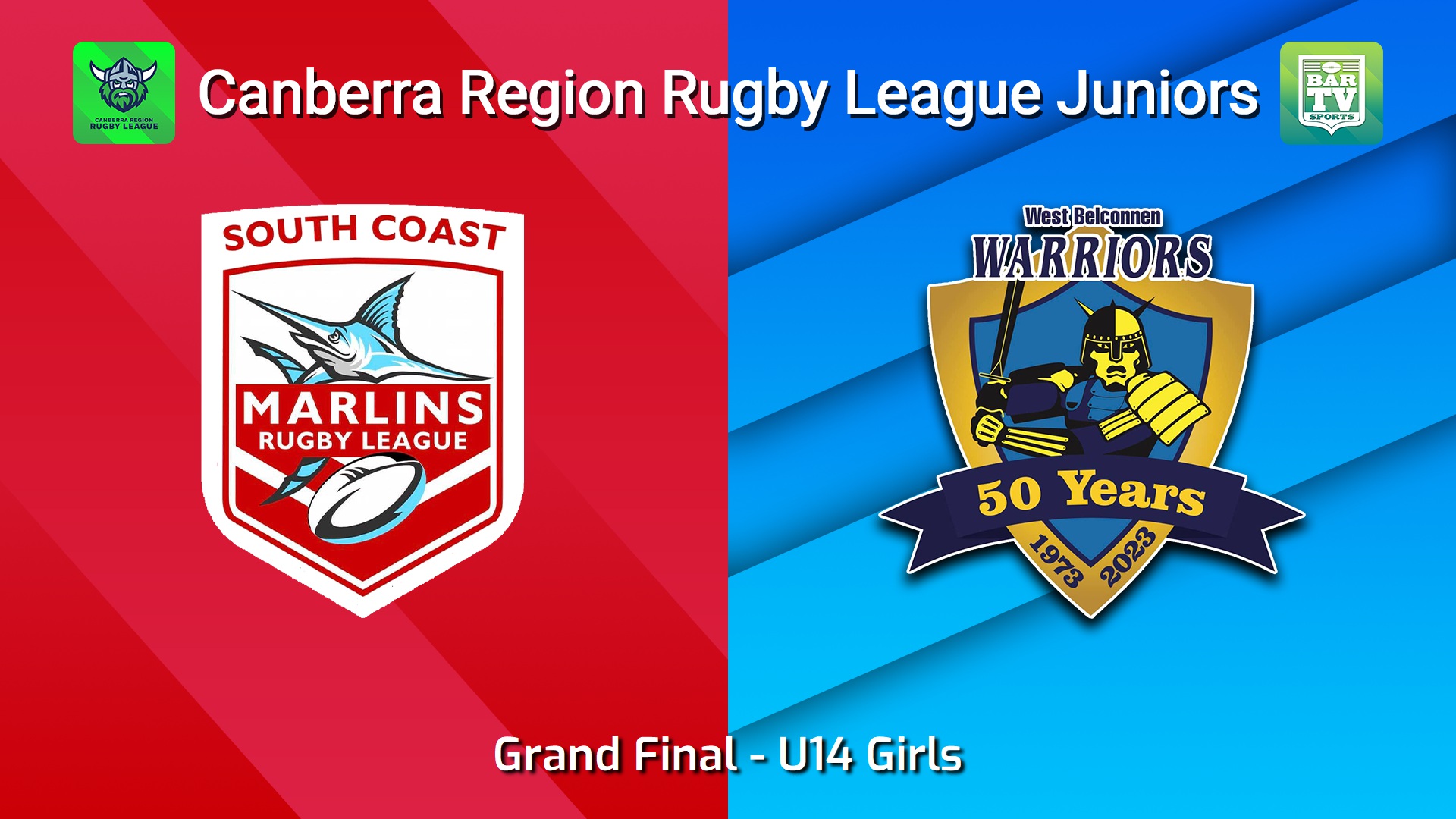 260912-video-Canberra Region Rugby League Juniors Grand Final - U14 Girls - South Coast Marlins v West Belconnen Warriors Juniors Slate Image