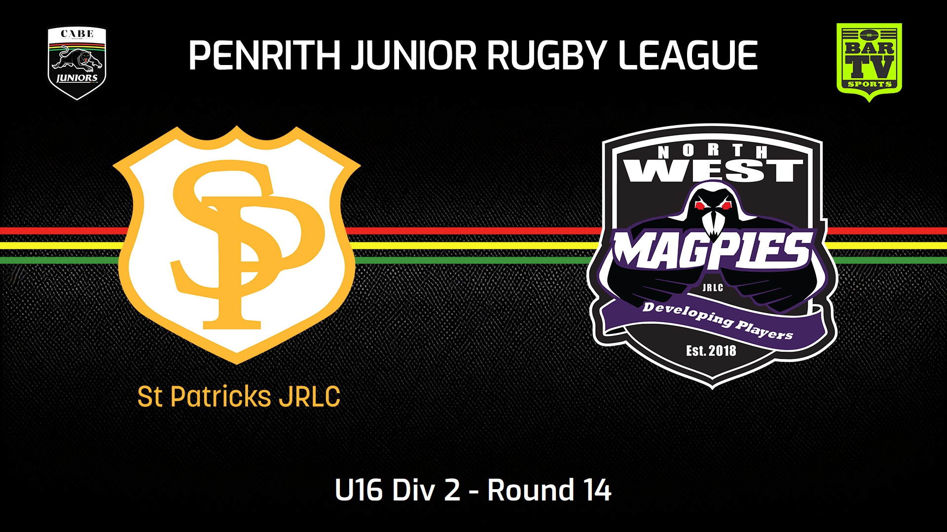 230730-Penrith & District Junior Rugby League Round 14 - U16 Div 2 - St Patricks v North West Magpies Slate Image