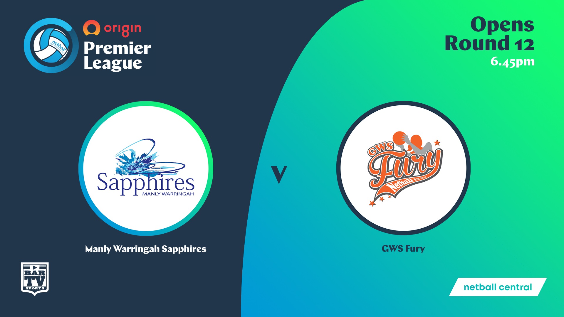 NSW Prem League Round 12 - Opens - Manly Warringah Sapphires v GWS Fury Slate Image