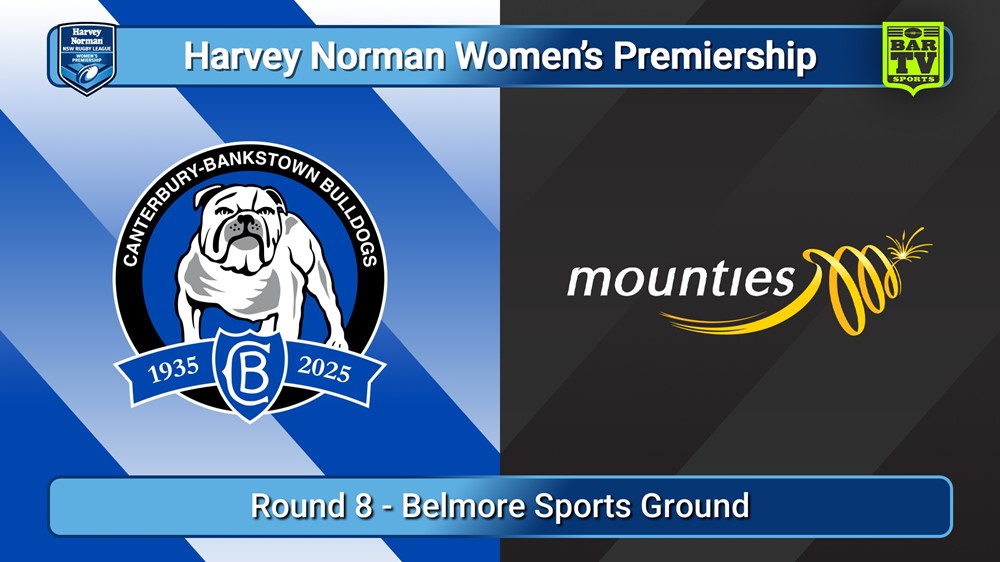 250823-video-Harvey Norman NSW Women's Premiership Round 8 - Canterbury-Bankstown Bulldogs v Mounties Slate Image