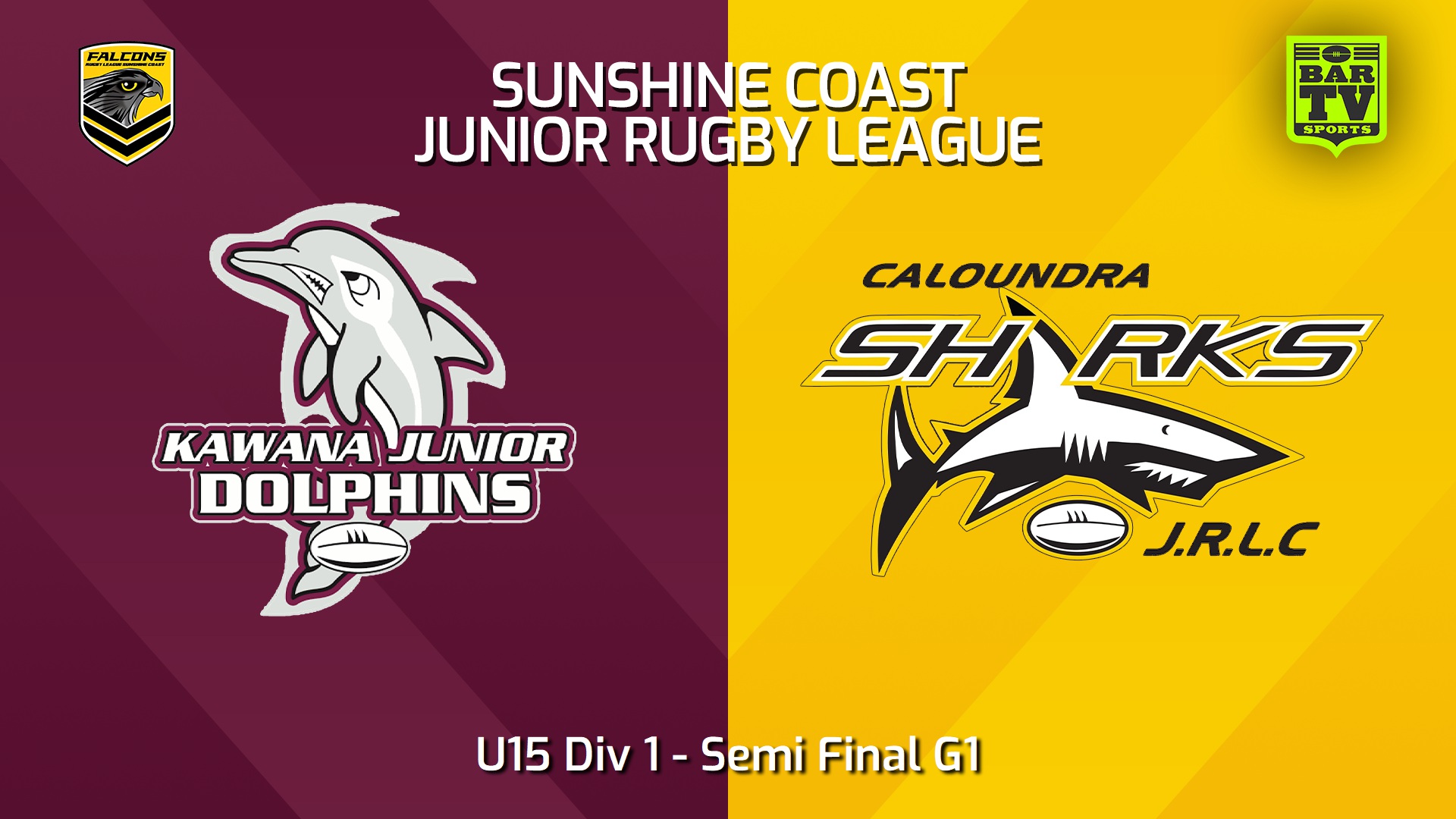 240823-video-Sunshine Coast Junior Rugby League Semi Final G1 - U15 Div 1 - Kawana Dolphins JRL v Caloundra Sharks JRL Slate Image
