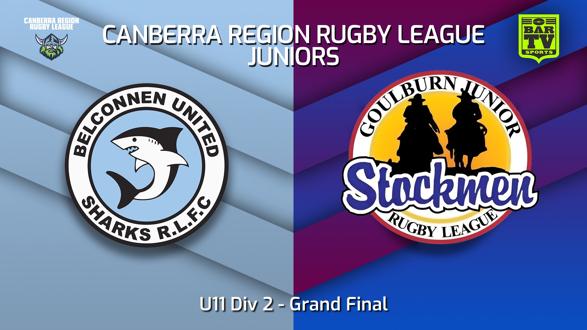 230909-2023 Canberra Region Rugby League Juniors Grand Final - U11 Div 2 - Belconnen United Sharks Juniors v Goulburn Junior Stockmen Slate Image