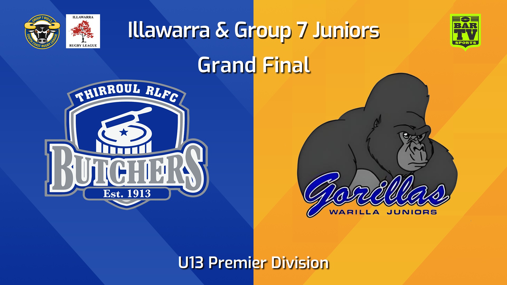 250907-video-Illawarra and Group 7 Merged Juniors Grand Final - U13 Premier Div - Thirroul Butchers v Warilla-Lake South Gorillas Juniors Slate Image