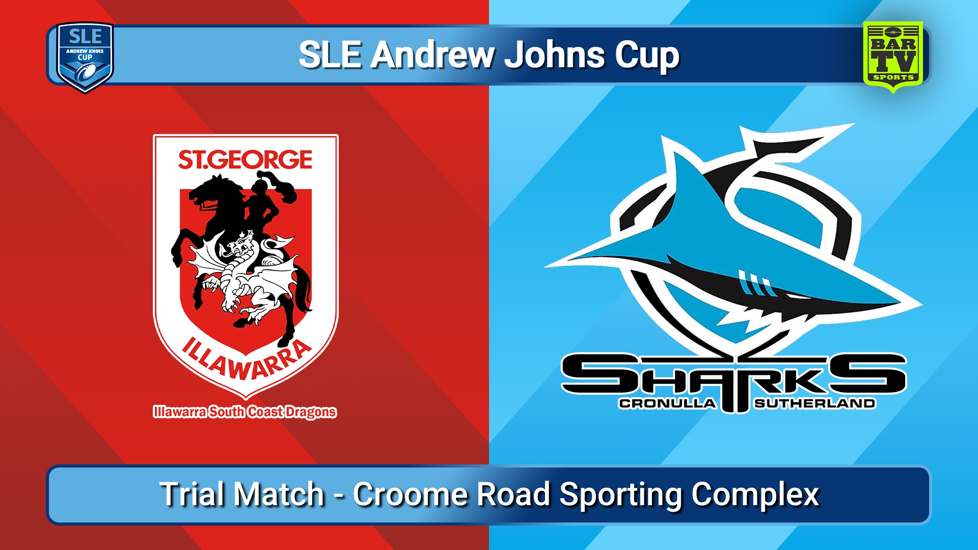 251214-video-SLE Andrew Johns Cup Trial Match - Illawarra South Coast Dragons v Cronulla-Sutherland Sharks Slate Image