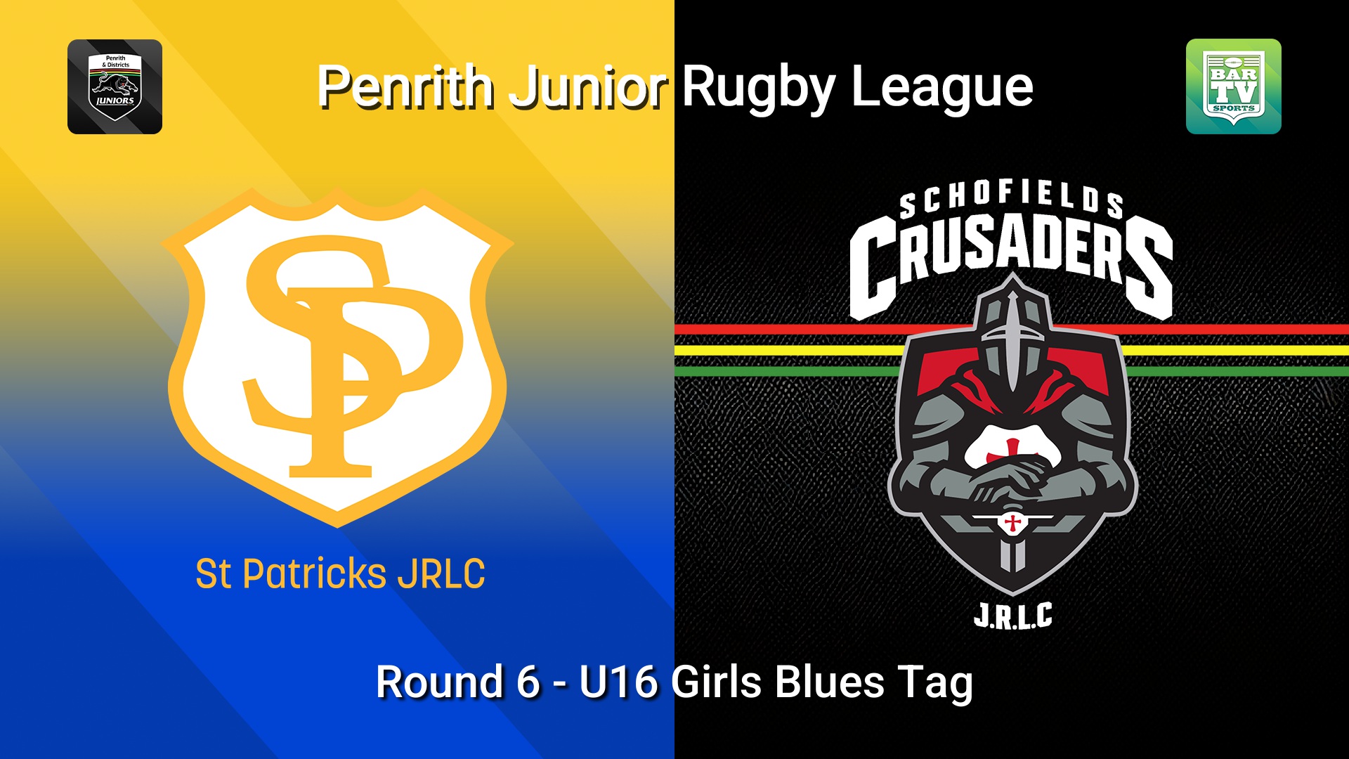 260531-video-Penrith & District Junior Rugby League Round 6 - U16 Girls Blues Tag - St Patricks v Schofields Crusaders Slate Image