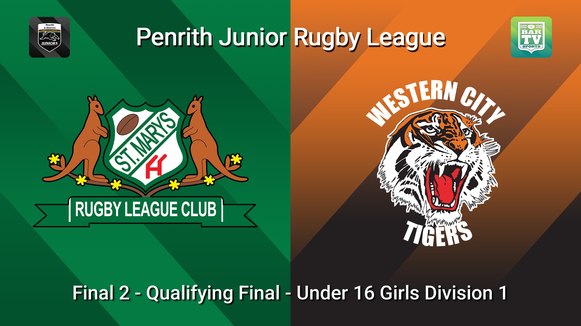 260815-video-Penrith & District Junior Rugby League Final 2 - Qualifying Final - Under 16 Girls Division 1 - St Marys v Western City Tigers Minigame Slate Image