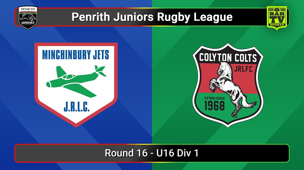 250809-video-Penrith & District Junior Rugby League Round 16 - U16 Div 1 - Minchinbury v Colyton Slate Image