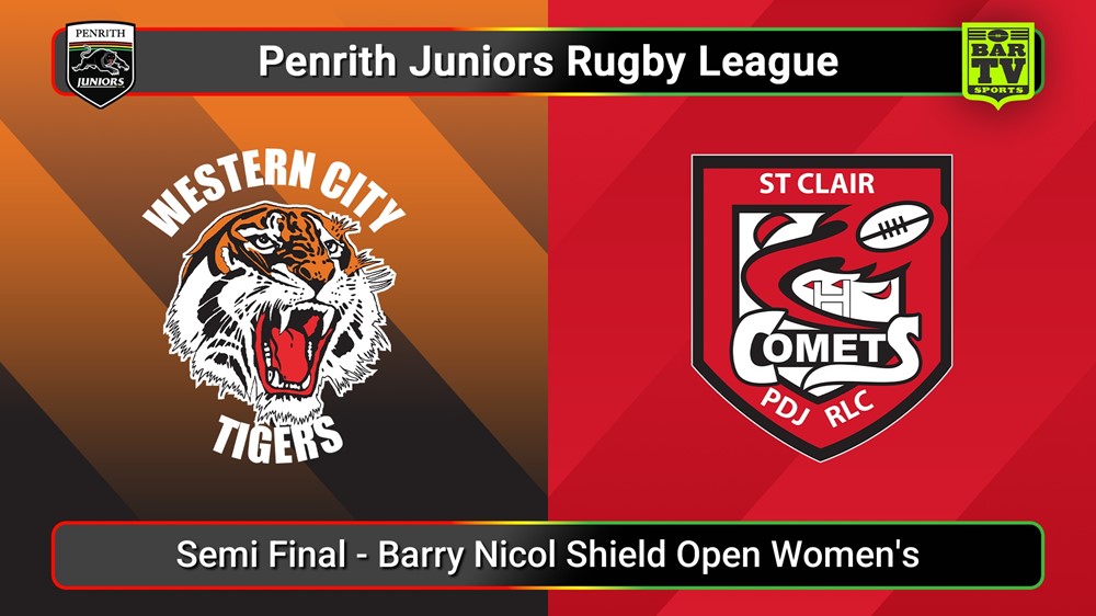 250817-video-Penrith & District Junior Rugby League Semi Final - Barry Nicol Shield Open Women's - Western City Tigers v St Clair Slate Image