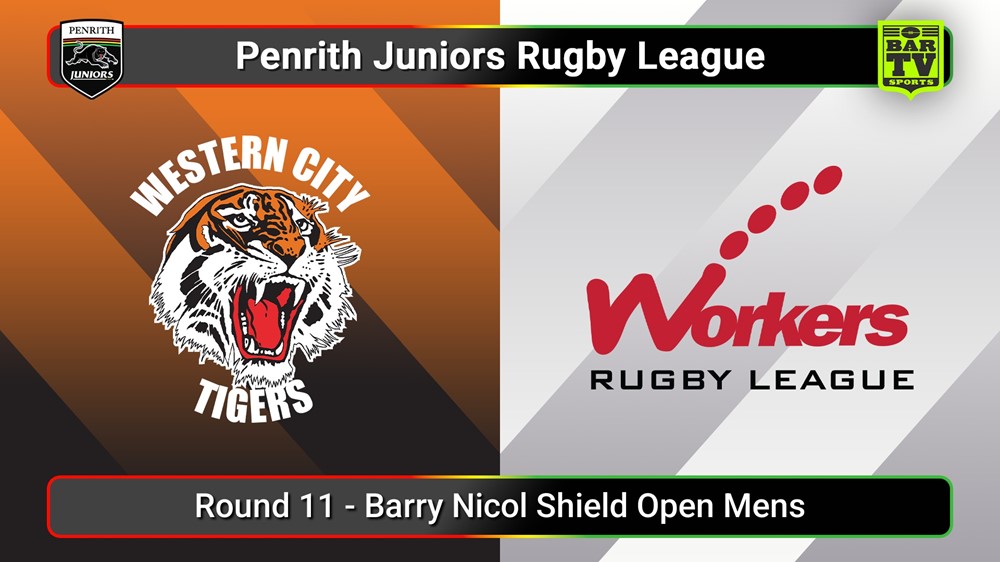 250628-video-Penrith & District Junior Rugby League Round 11 - Barry Nicol Shield Open Mens - Western City Tigers v Blacktown Workers Slate Image