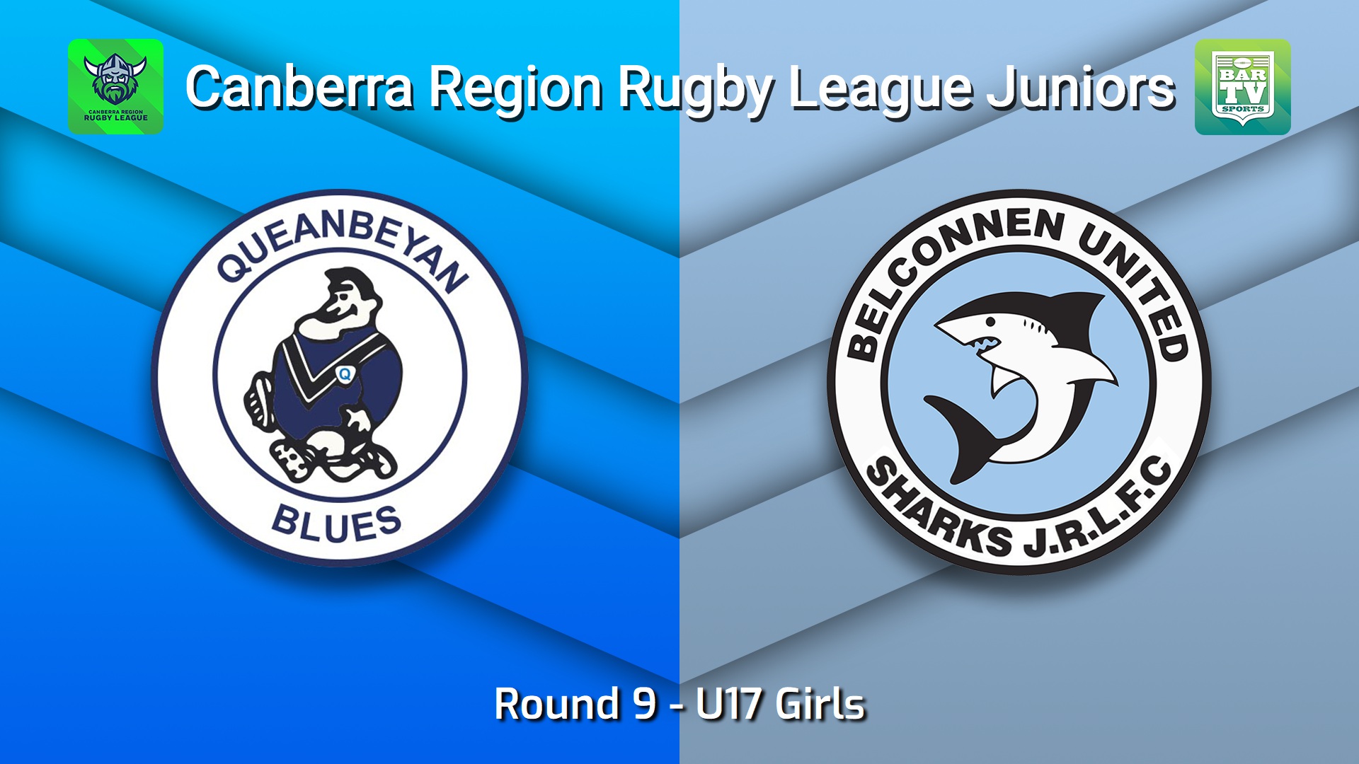 260703-video-Canberra Region Rugby League Juniors Round 9 - U17 Girls - Queanbeyan Blues Juniors v Belconnen United Sharks Juniors Slate Image